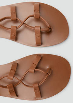 Cross-strap leather sandals — Medium Brown 5