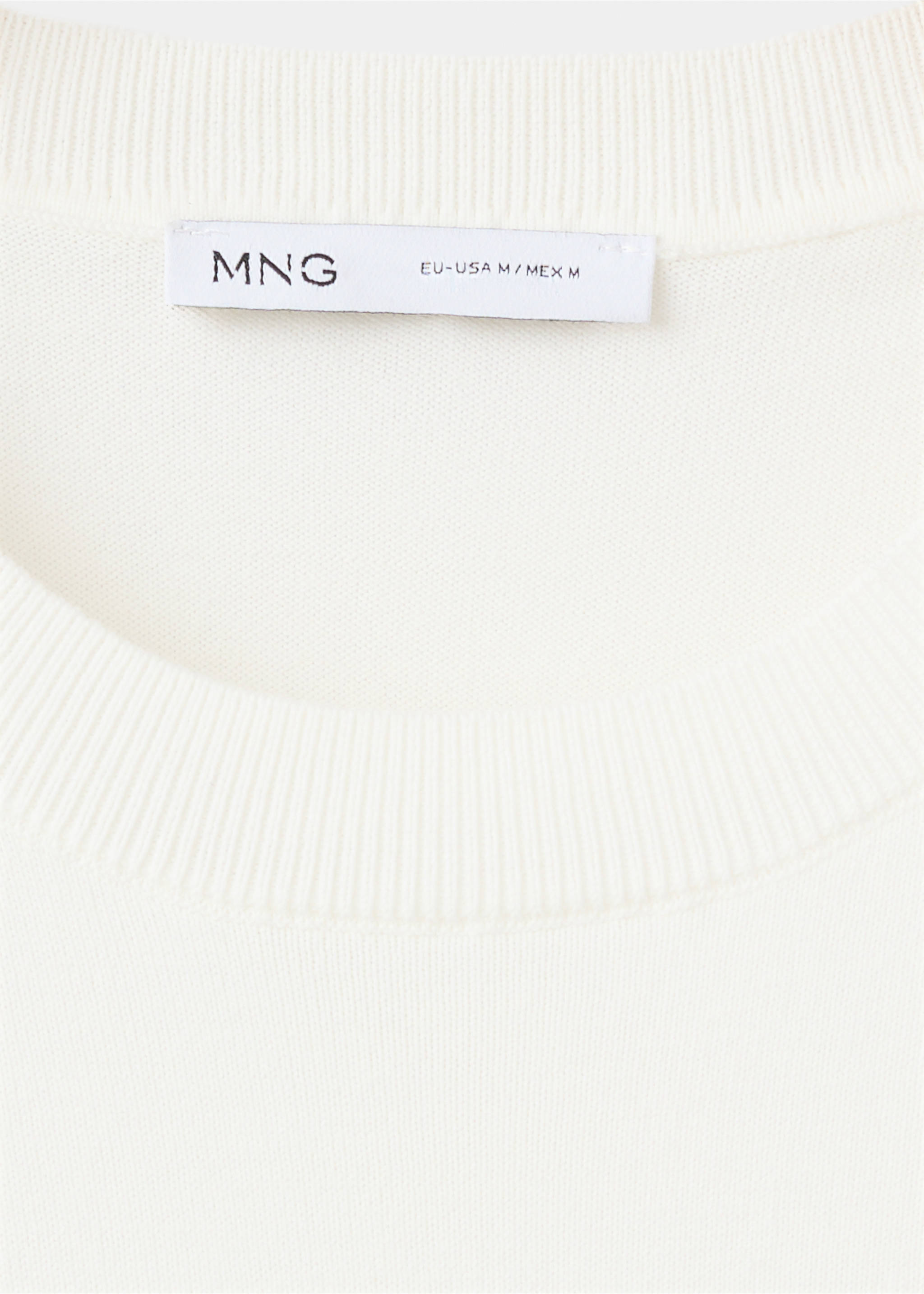 Camiseta punto fino algodón - Detalle del artículo 8, Blanco roto. Ref: 37081435-00.