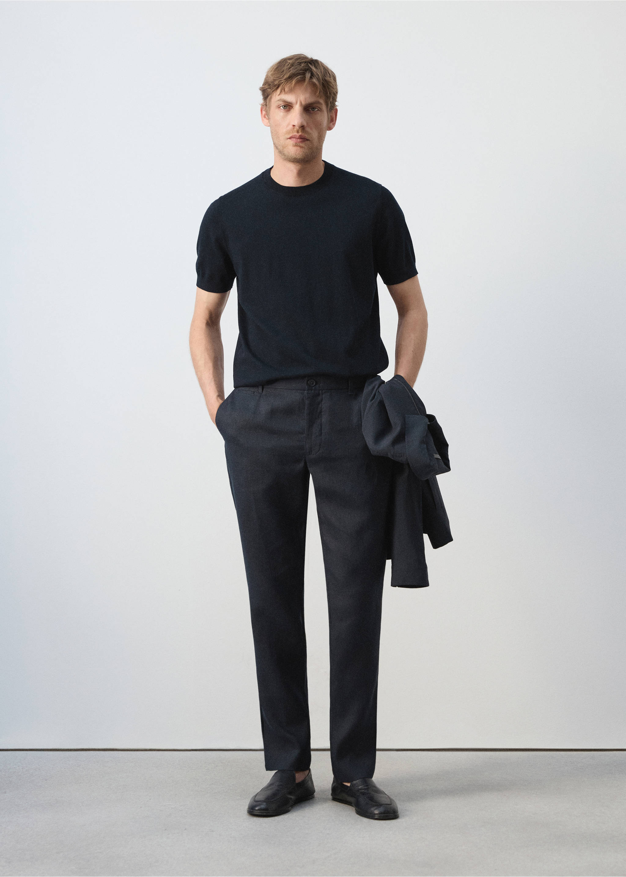 Cotton fine-knit t-shirt - General plane, Night Blue. Ref: 37081435-00.
