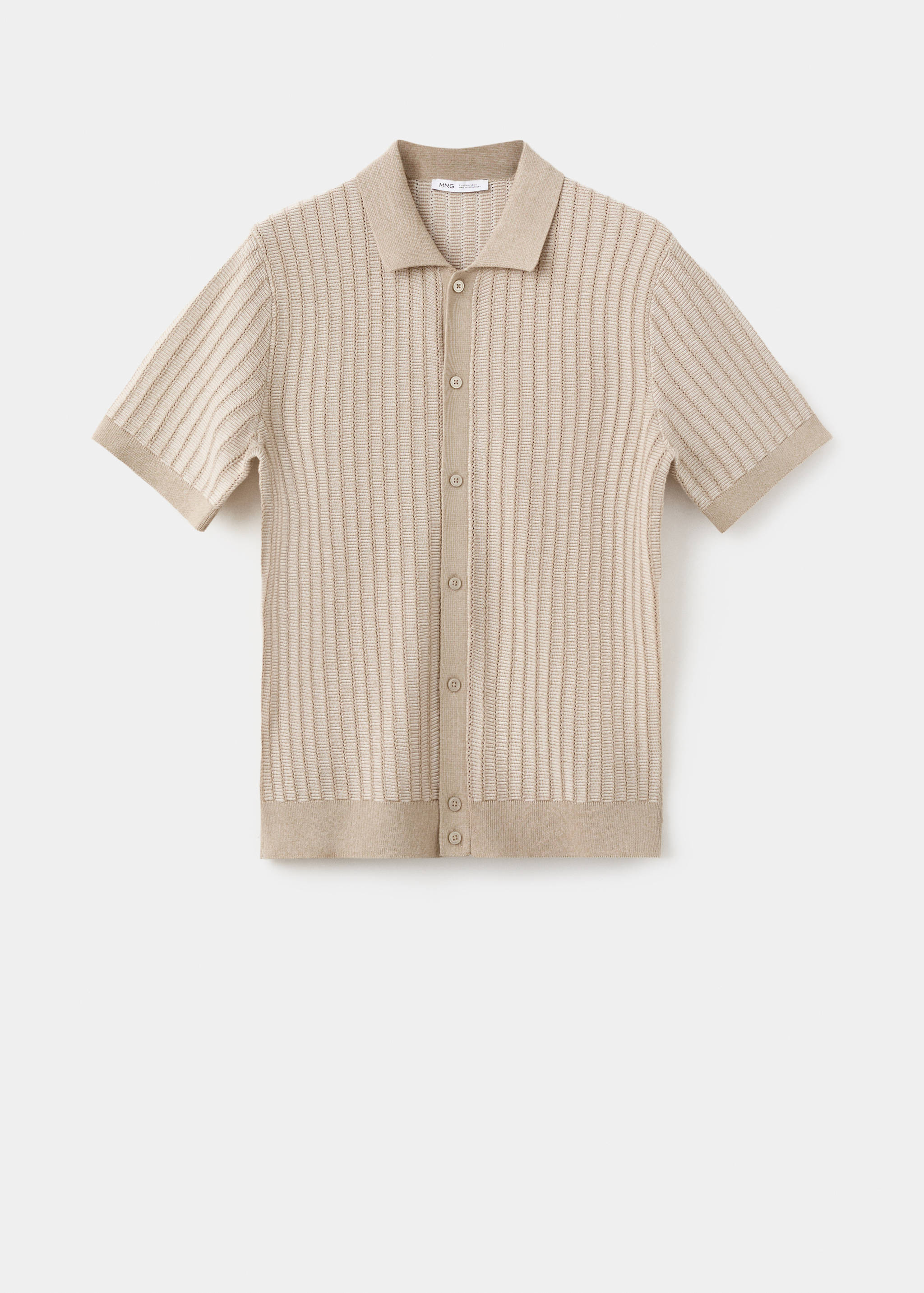 Structured knit polo shirt 100% cotton - Article without model