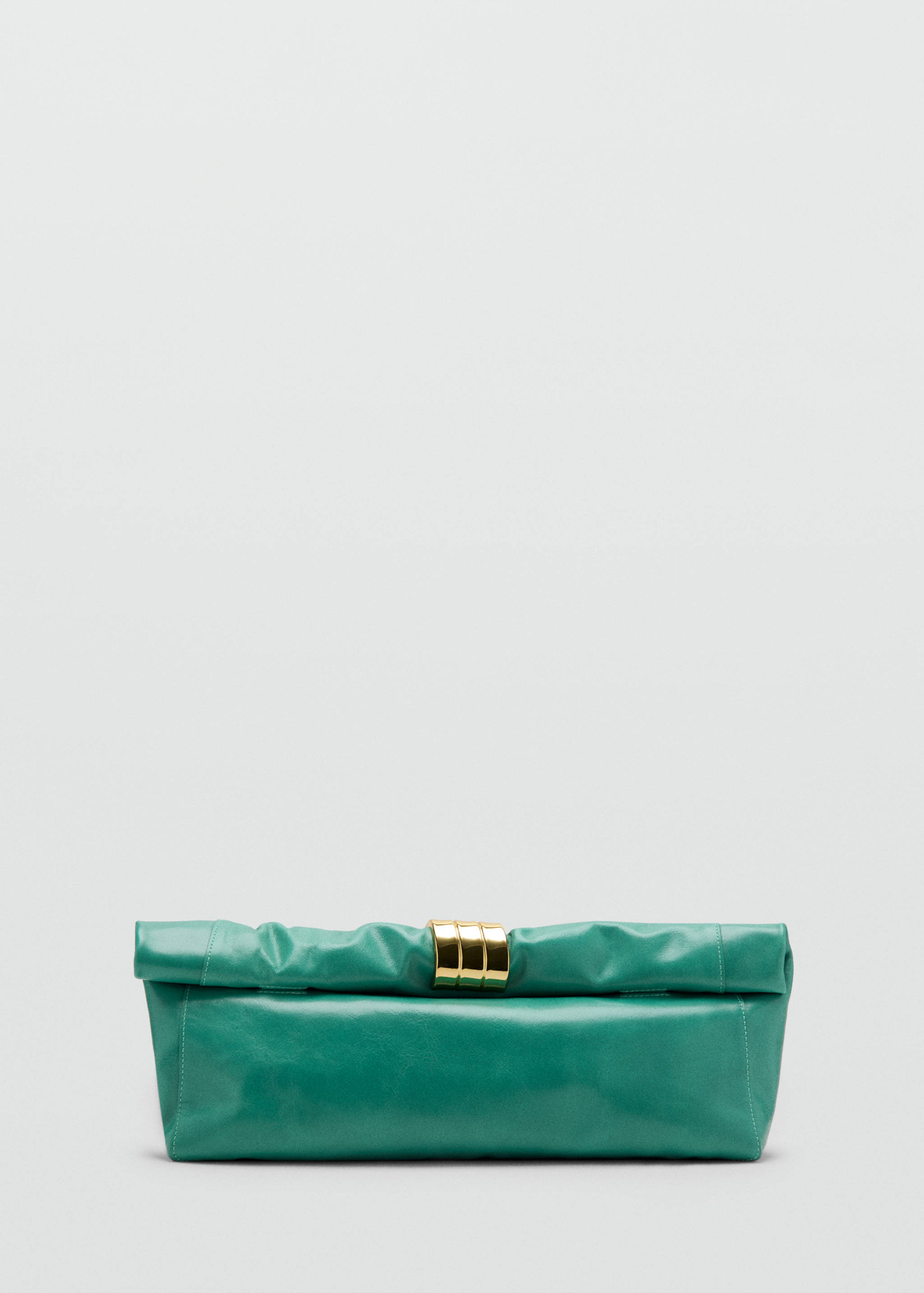 Leather clutch bag with metallic appliqué - Article without model
