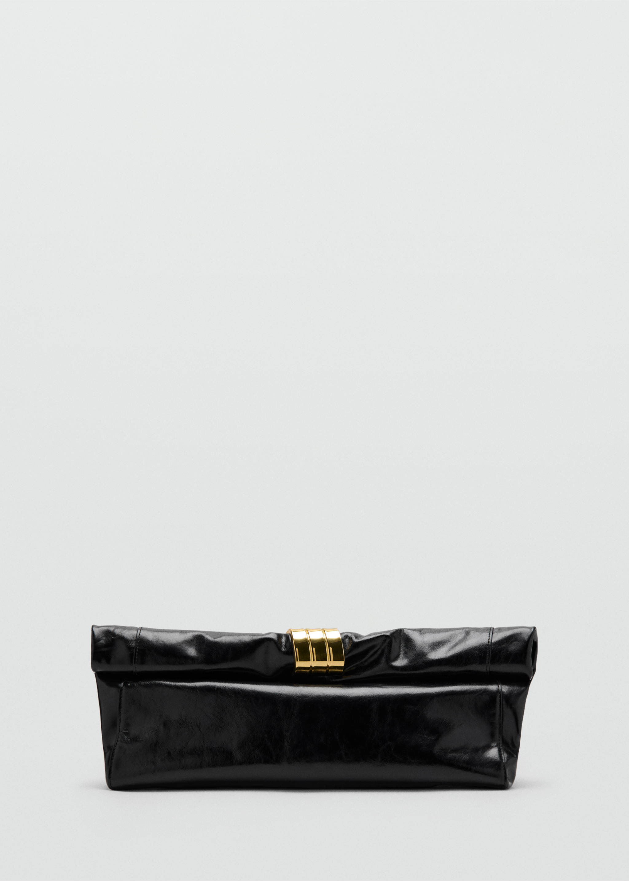 Handtasche aus Leder mit Metallapplikation - Artikel ohne Model, Schwarz. Ref: 37081437-00.