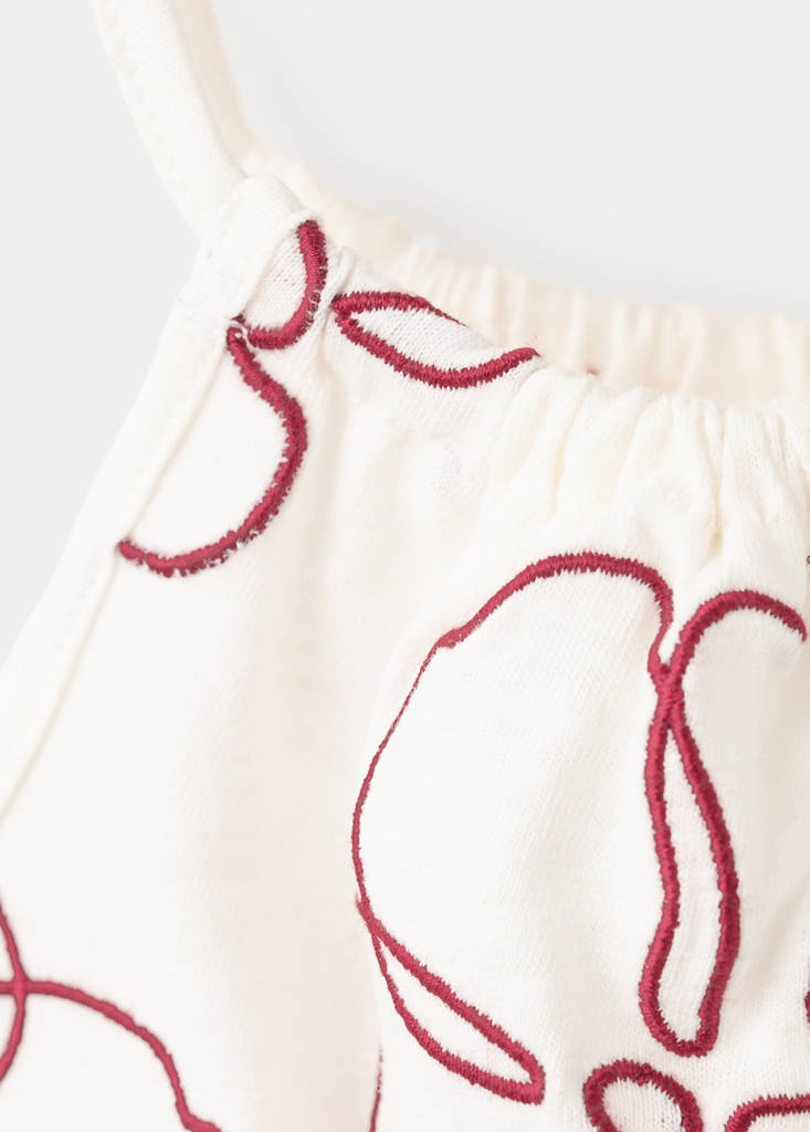Floral-embroidered cotton t-shirt — Off White