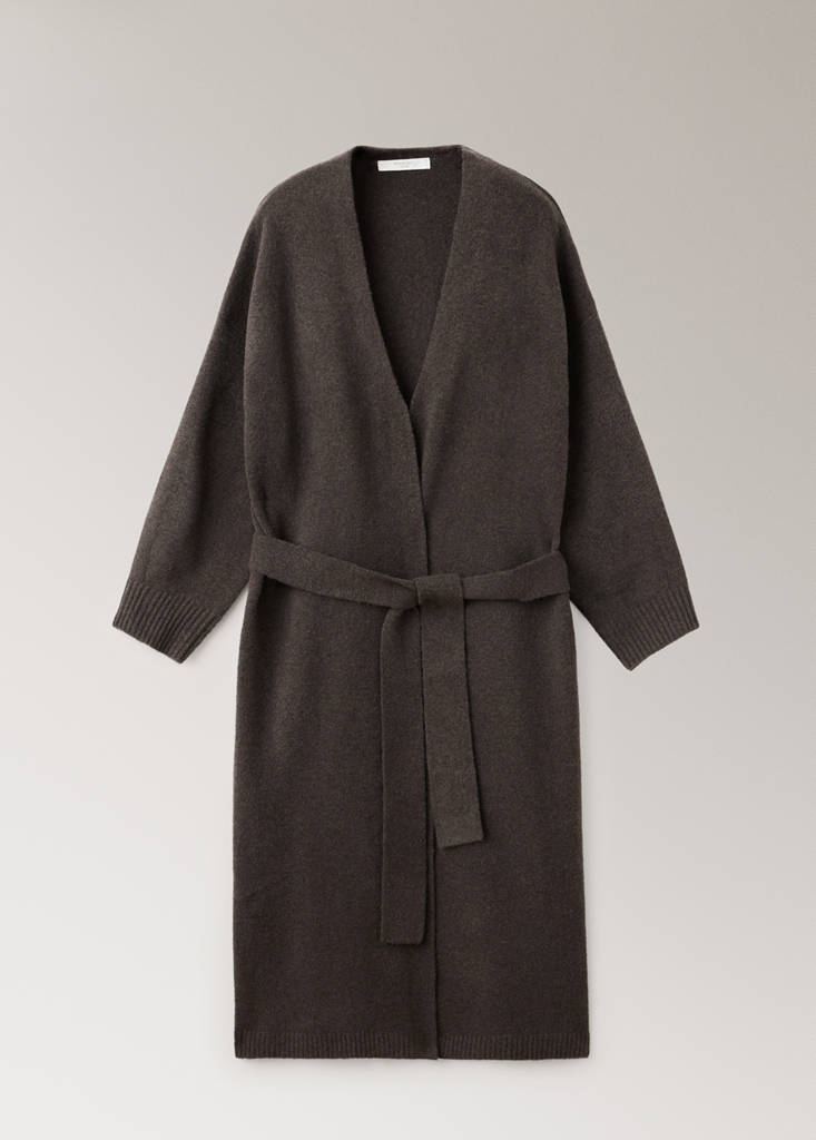 Long knitted robe — Chocolate