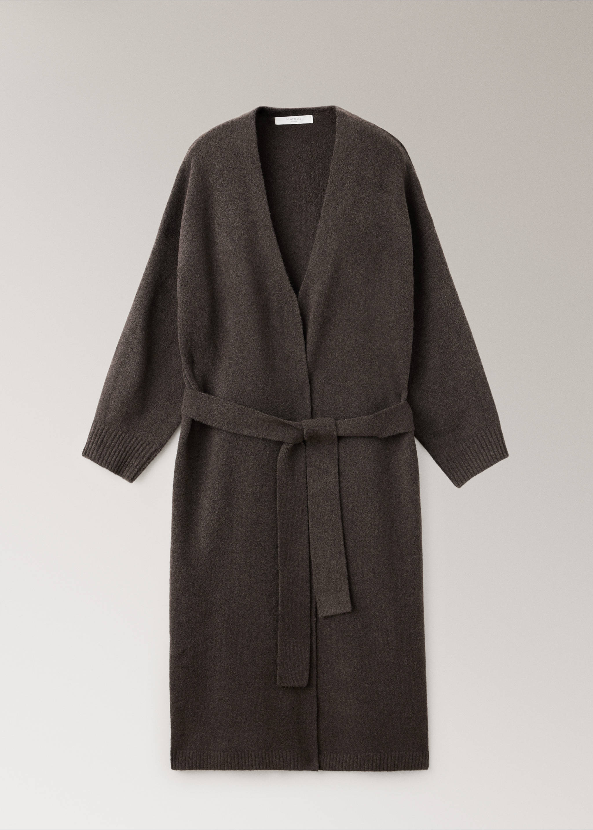 Robe de chambre longue en tricot - Article sans modèle, Chocolat. Ref: 37081439-00.