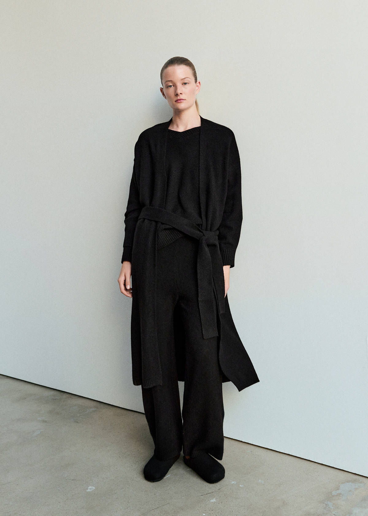 Long knit cardigan