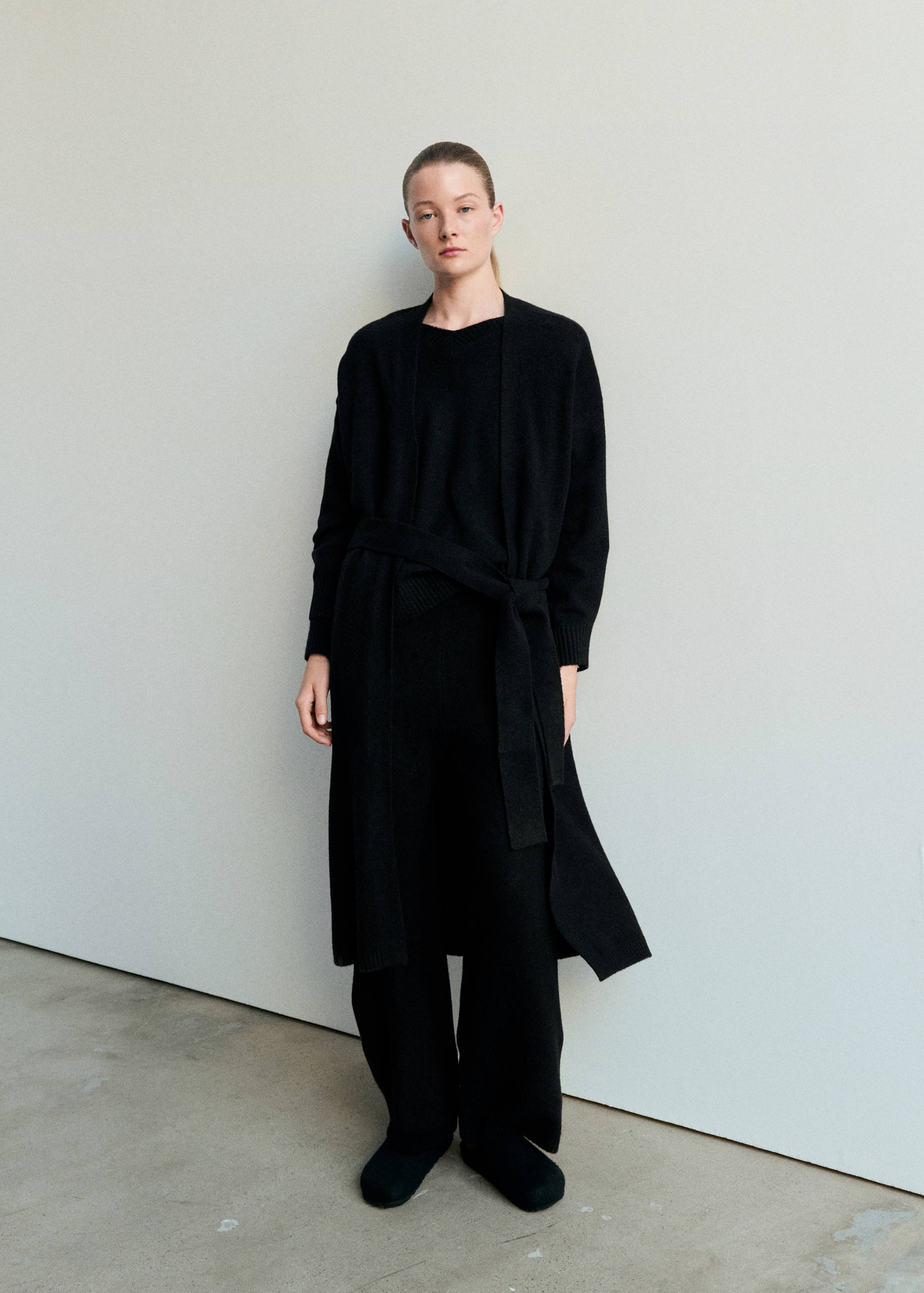 Robe de chambre longue en tricot - Plan général