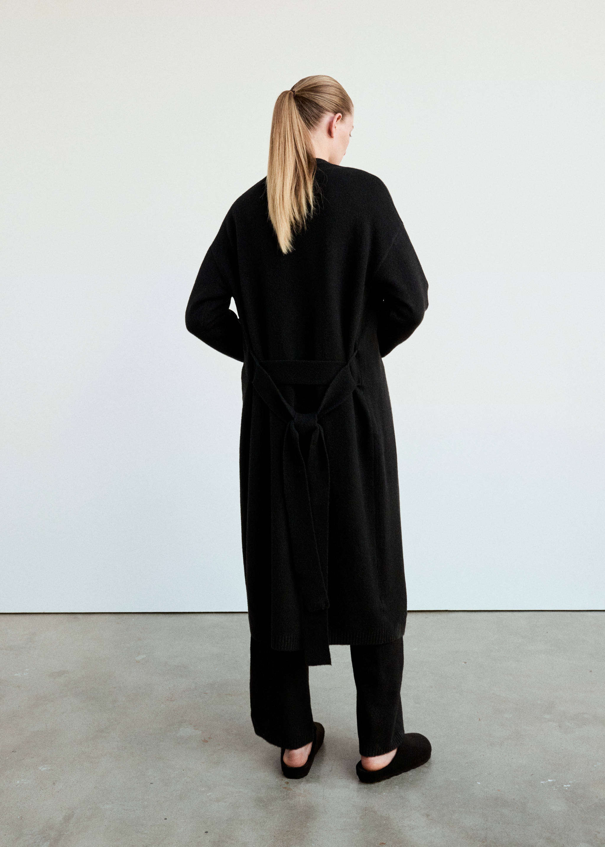 Robe de chambre longue en tricot - Verso de l’article