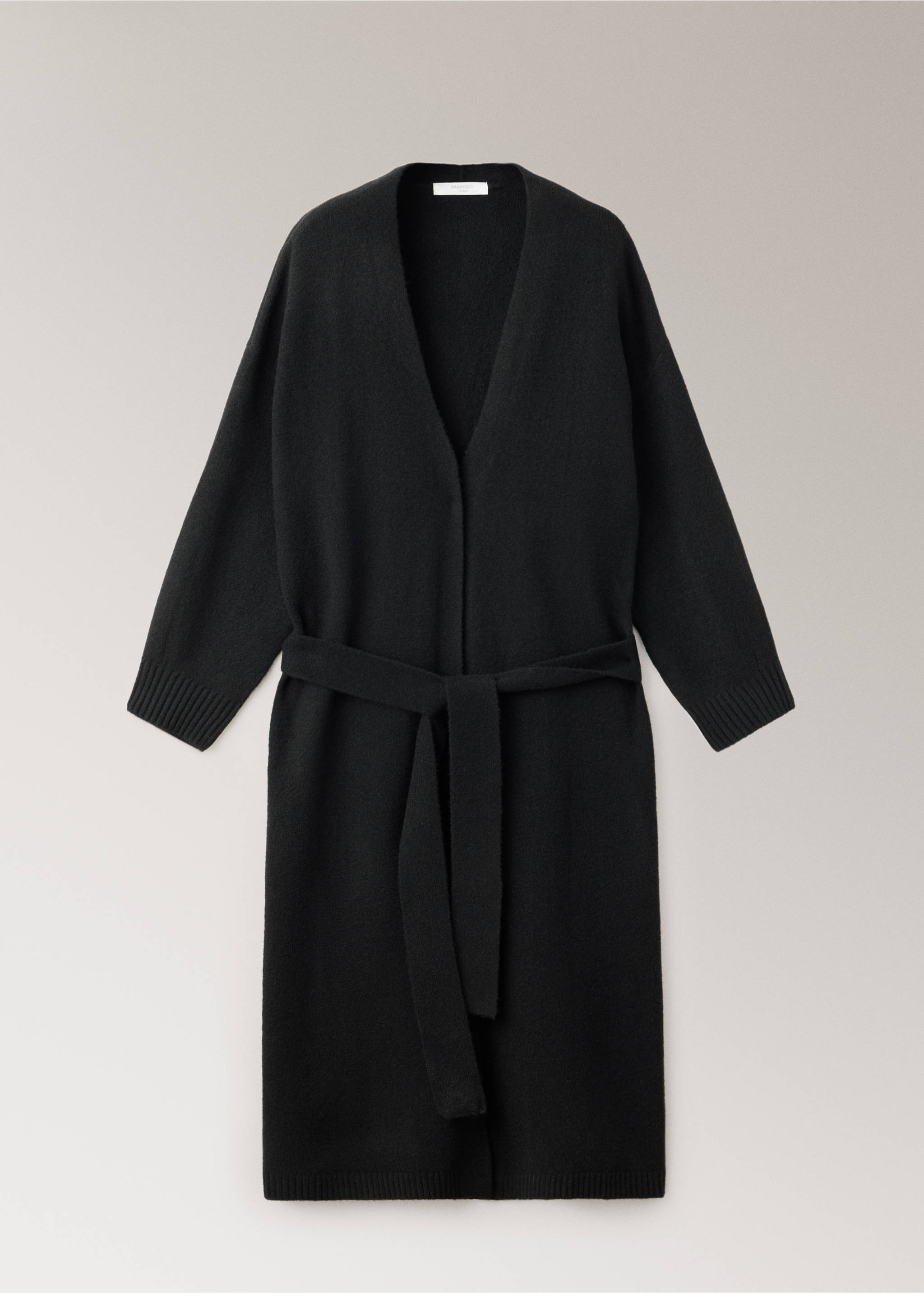 Long knitted robe - Article without model, Black. Ref: 37081439-00.