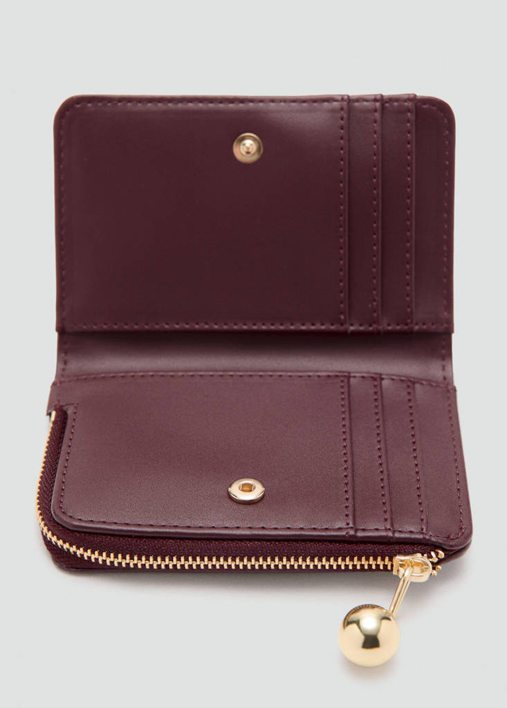Mini-bead small purse — Burgundy
