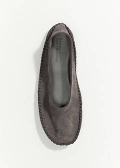 Suede shoe with seam detail — Grey 5