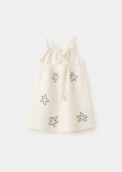 Embroidered floral dress — Ecru 5