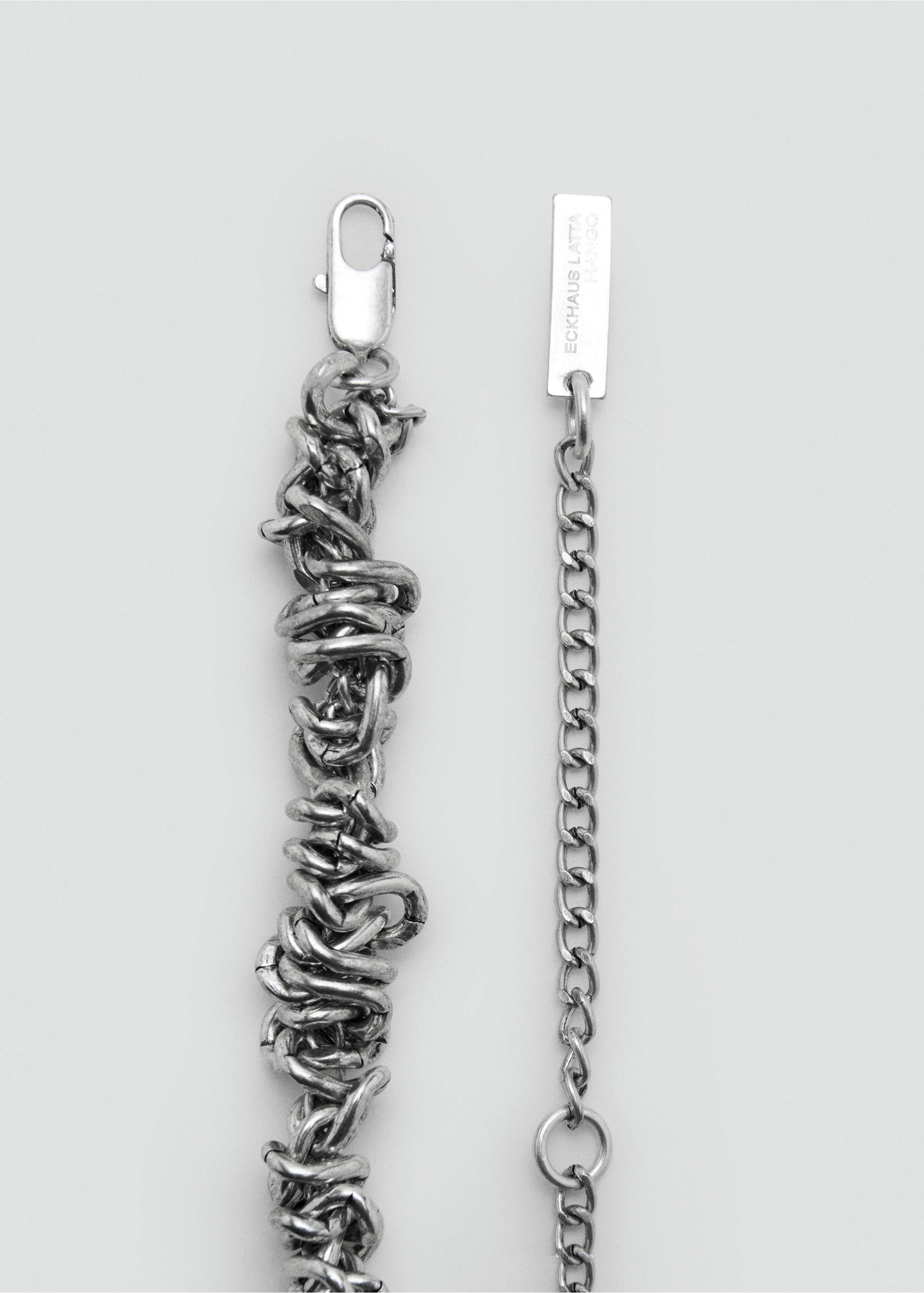 Metal chain belt - Details of the article 1, Silver. Ref: 37081444-00.