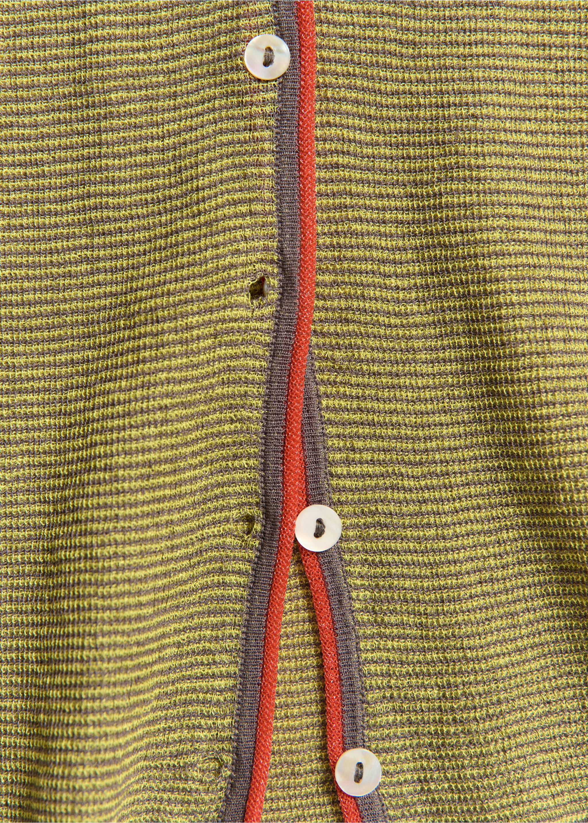 Fine knit striped cardigan - Details of the article 8, Charcoal. Ref: 37081445-00.