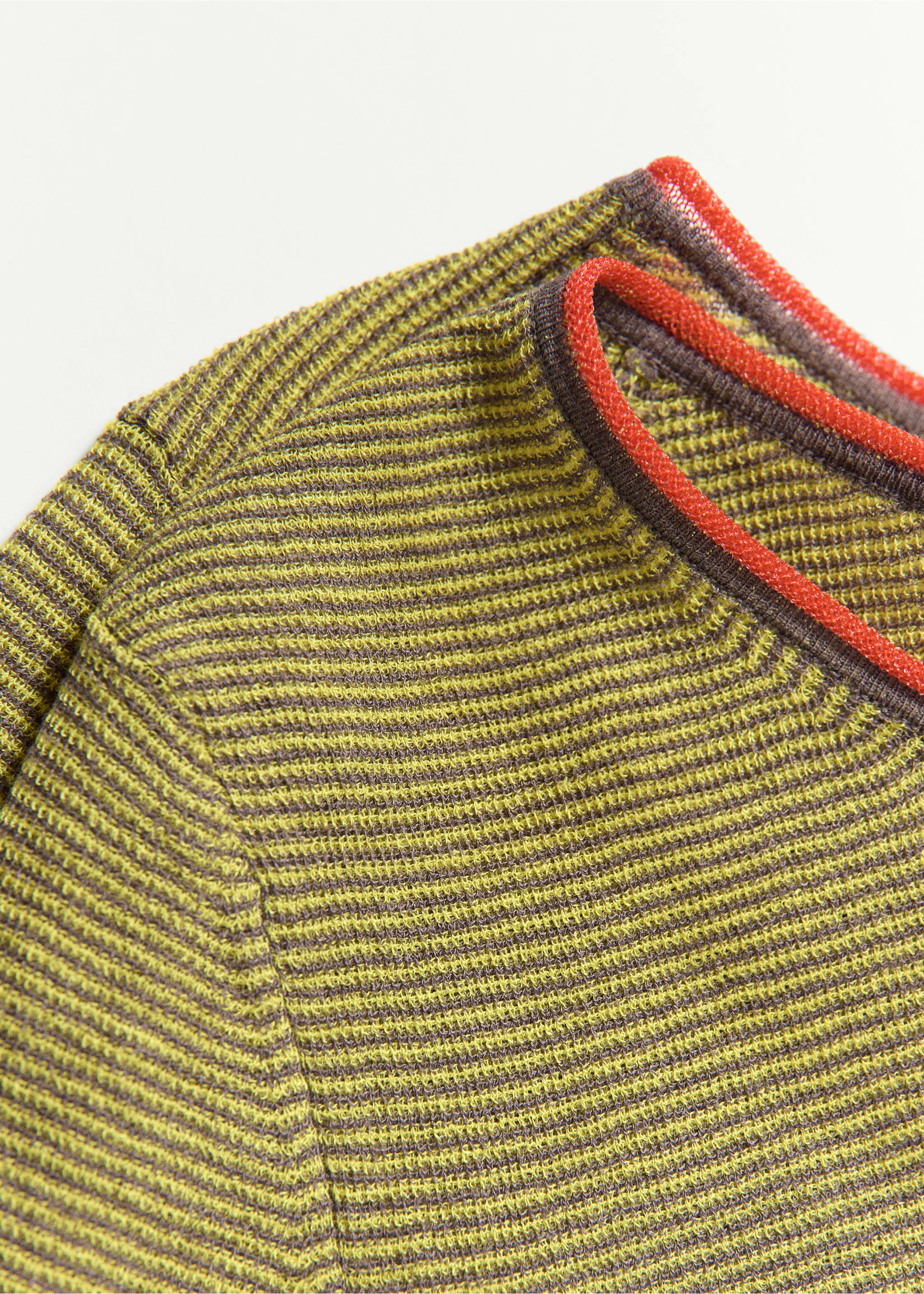 Fine knit striped cardigan - Details of the article 0, Charcoal. Ref: 37081445-00.