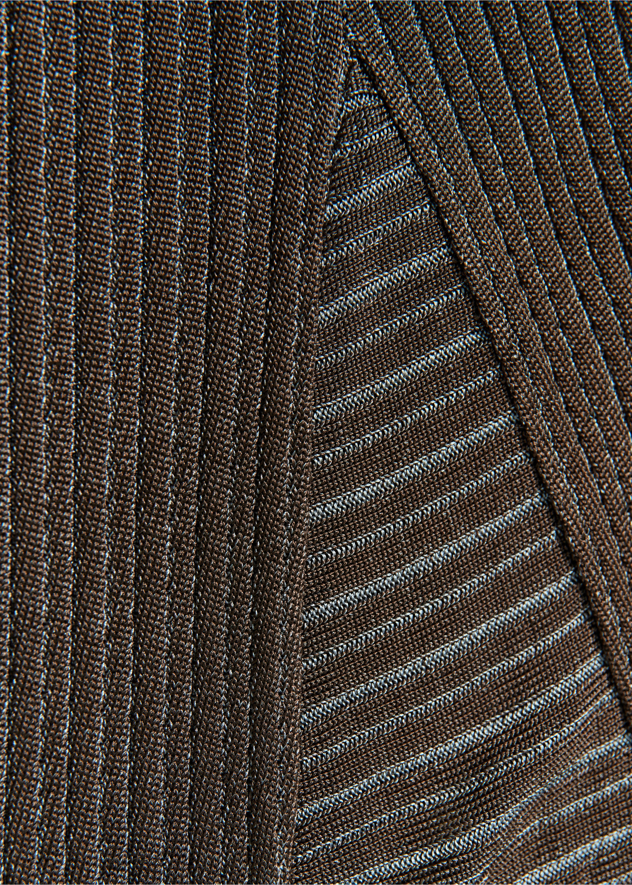 Asymmetric striped jersey dress - Details of the article 0, Coffee. Ref: 37081446-00.
