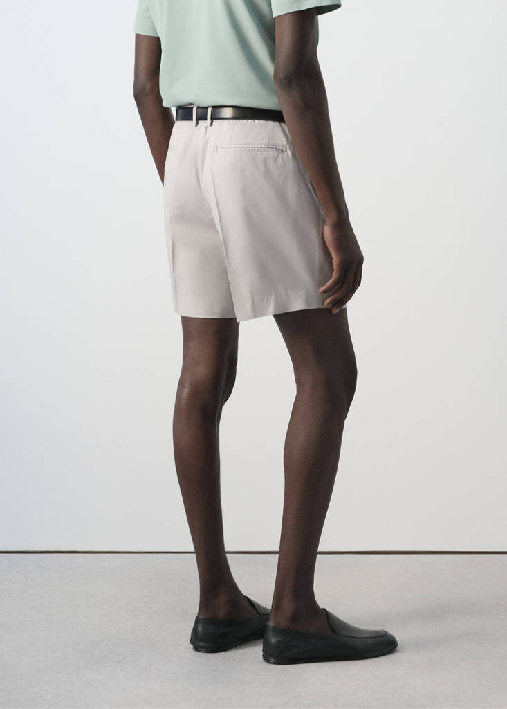 Slim fit cotton lyocell bermuda shorts — Ice Grey