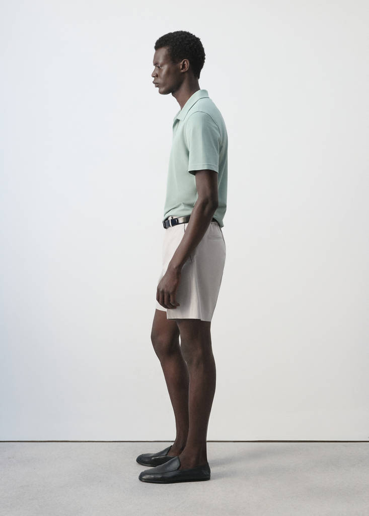 Slim fit cotton lyocell bermuda shorts — Ice Grey
