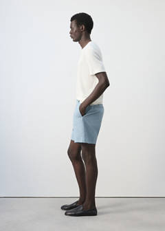 Slim fit cotton lyocell bermuda shorts — Aqua Green 6