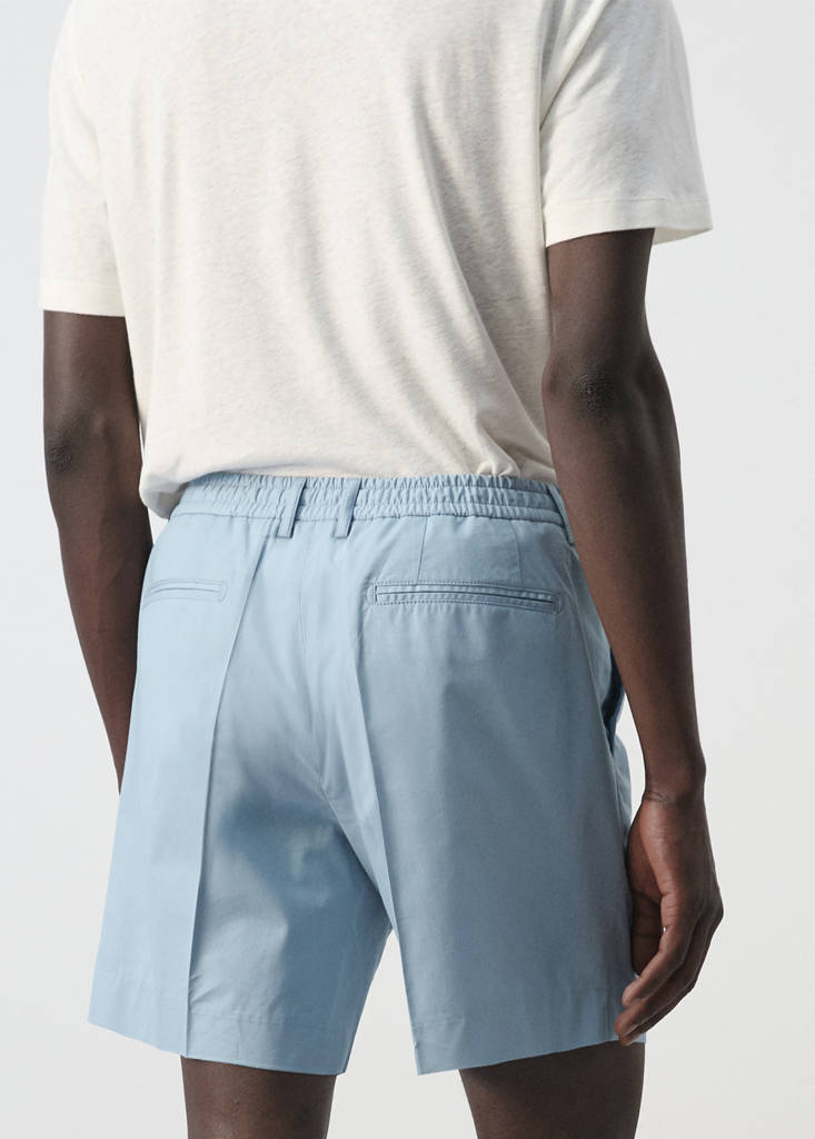 Slim fit cotton lyocell bermuda shorts — Aqua Green