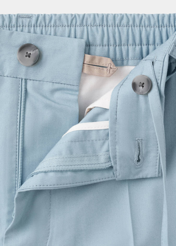 Slim fit cotton lyocell bermuda shorts — Aqua Green