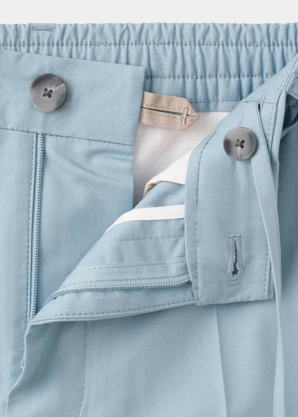 Slim fit cotton lyocell bermuda shorts — Aqua Green