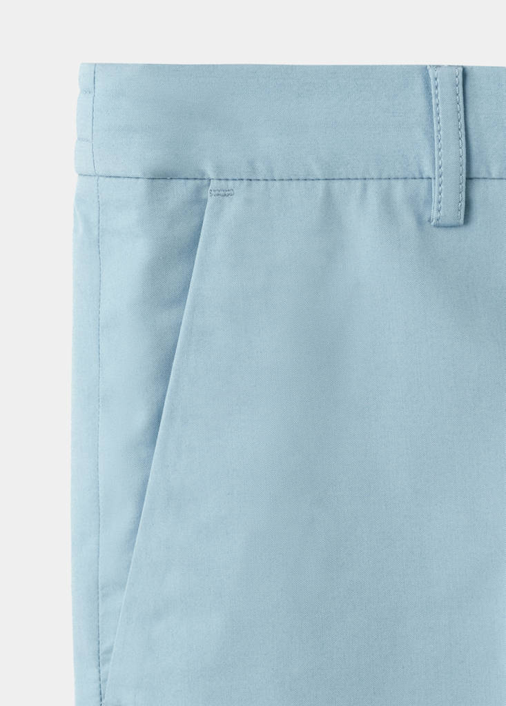Slim fit cotton lyocell bermuda shorts — Aqua Green