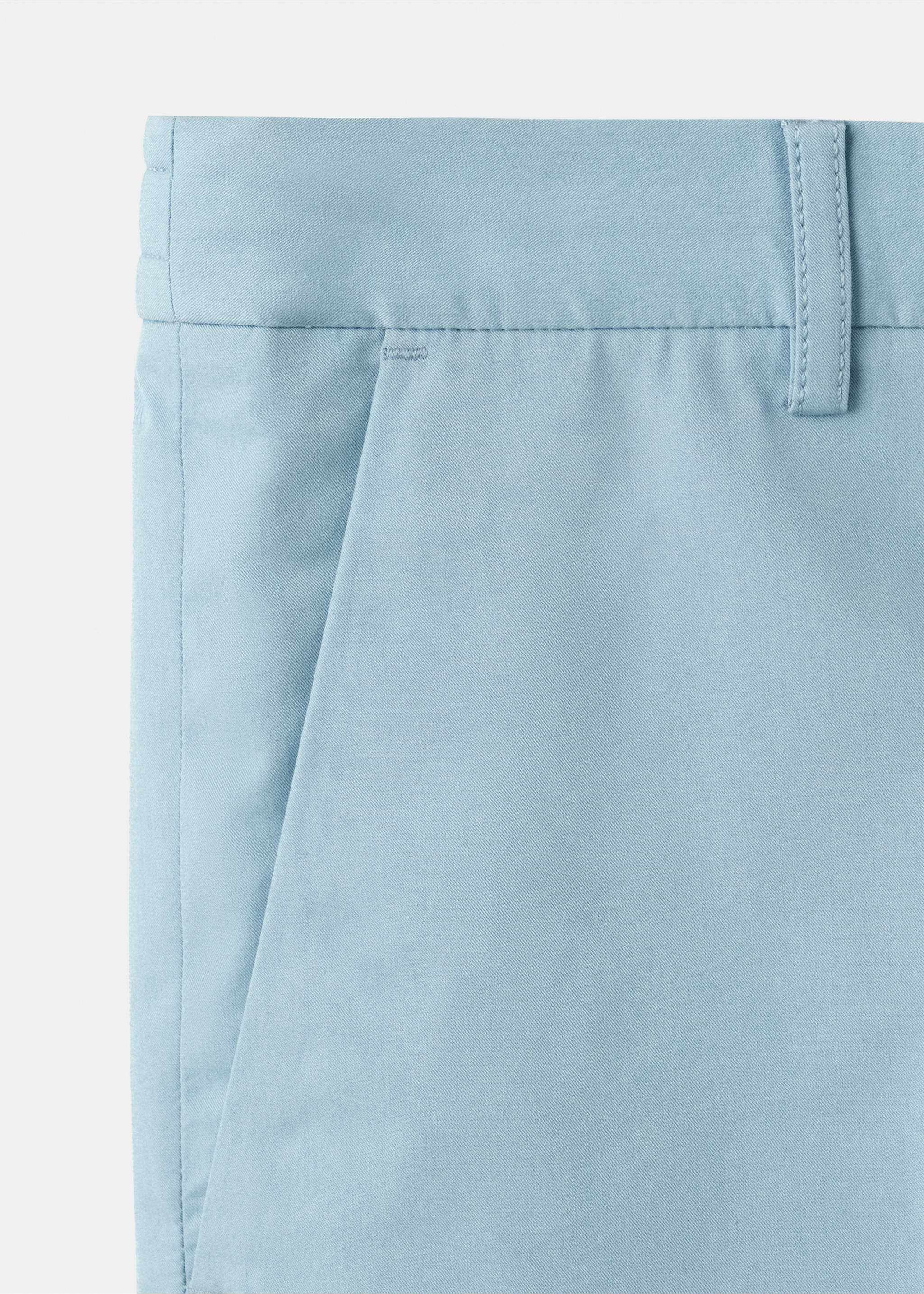 Slim fit cotton lyocell bermuda shorts - Details of the article 0, Aqua Green. Ref: 37081448-00.