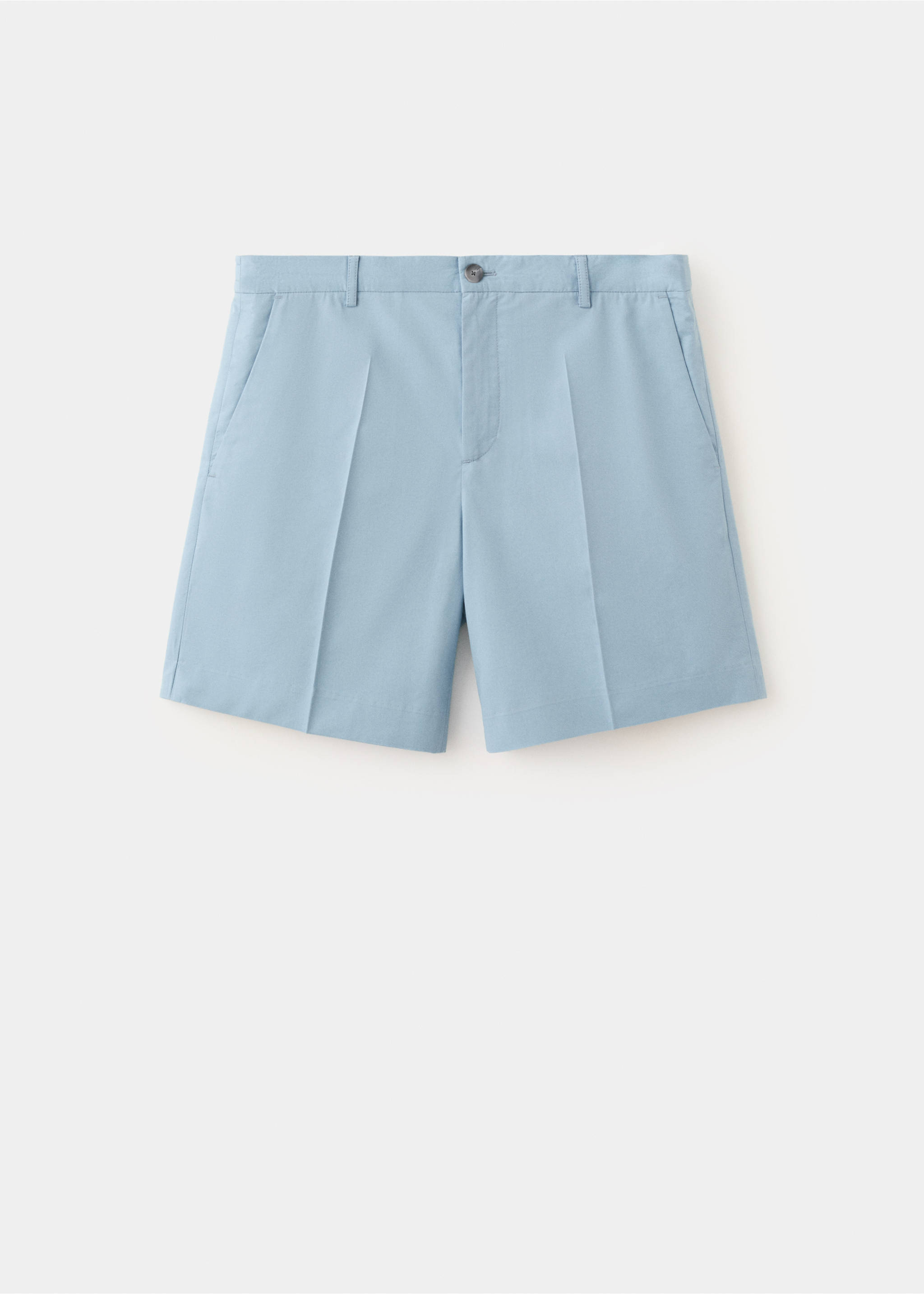 Slim fit cotton lyocell bermuda shorts - Article without model, Aqua Green. Ref: 37081448-00.
