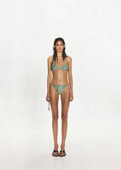 Triangle print bikini top — Green 2