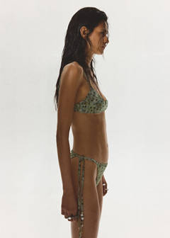 Triangle print bikini top — Green 1
