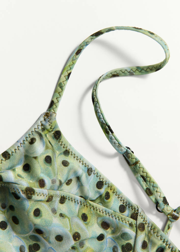 Triangle print bikini top — Green