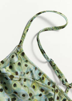 Triangle print bikini top — Green 7
