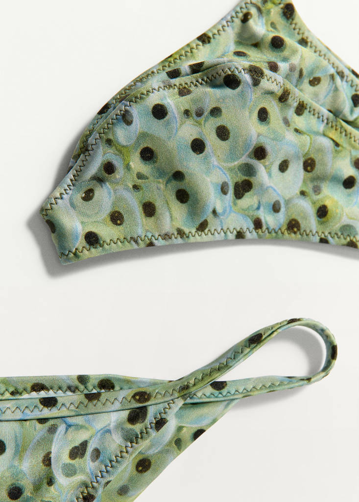 Triangle print bikini top — Green
