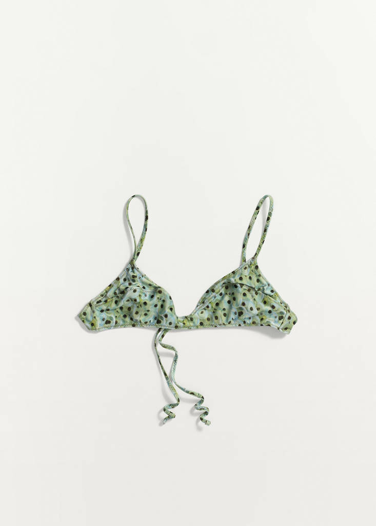 Triangle print bikini top — Green