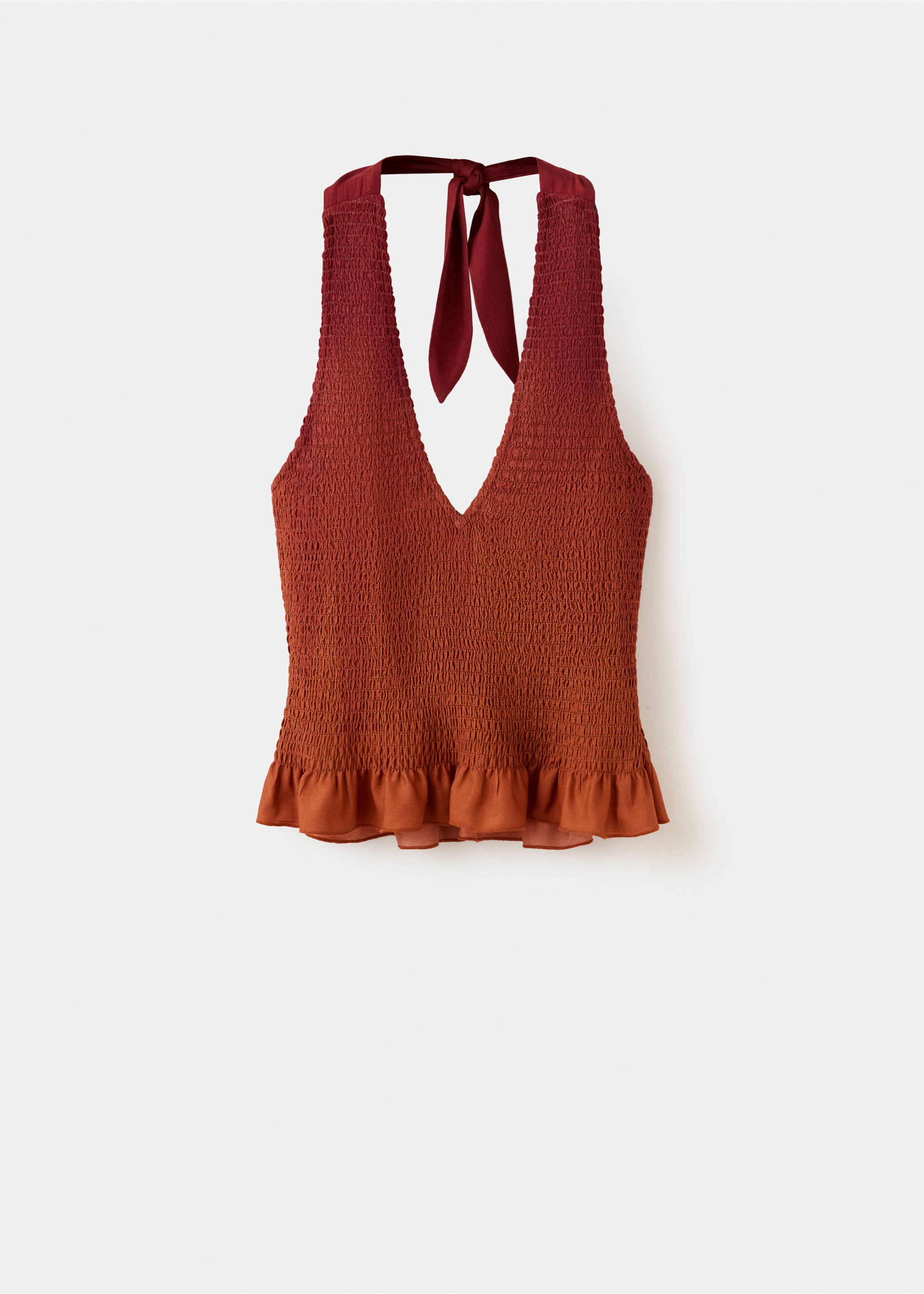Frilly ruffled top - Article without model, Burnt Orange. Ref: 37081451-00.