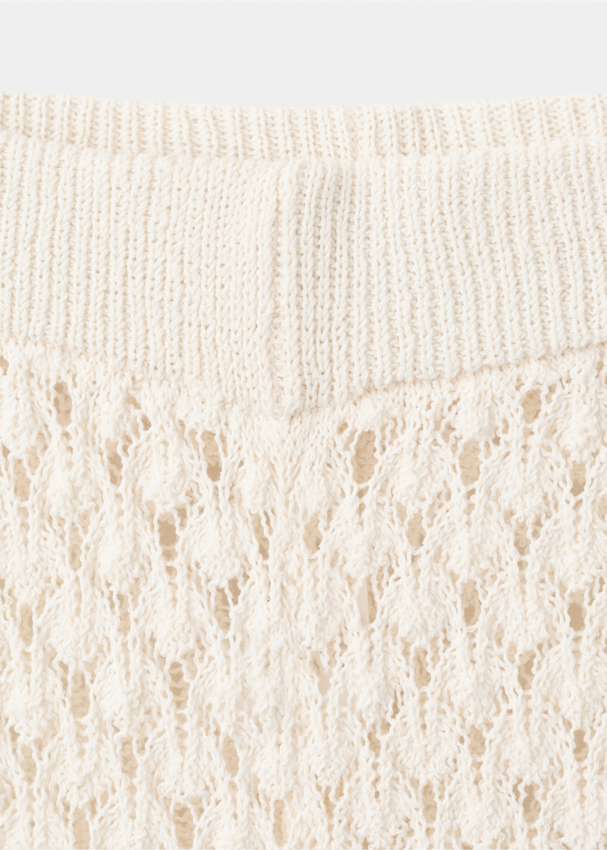 Openwork knitted trousers - Details of the article 0, Ecru. Ref: 37081454-00.