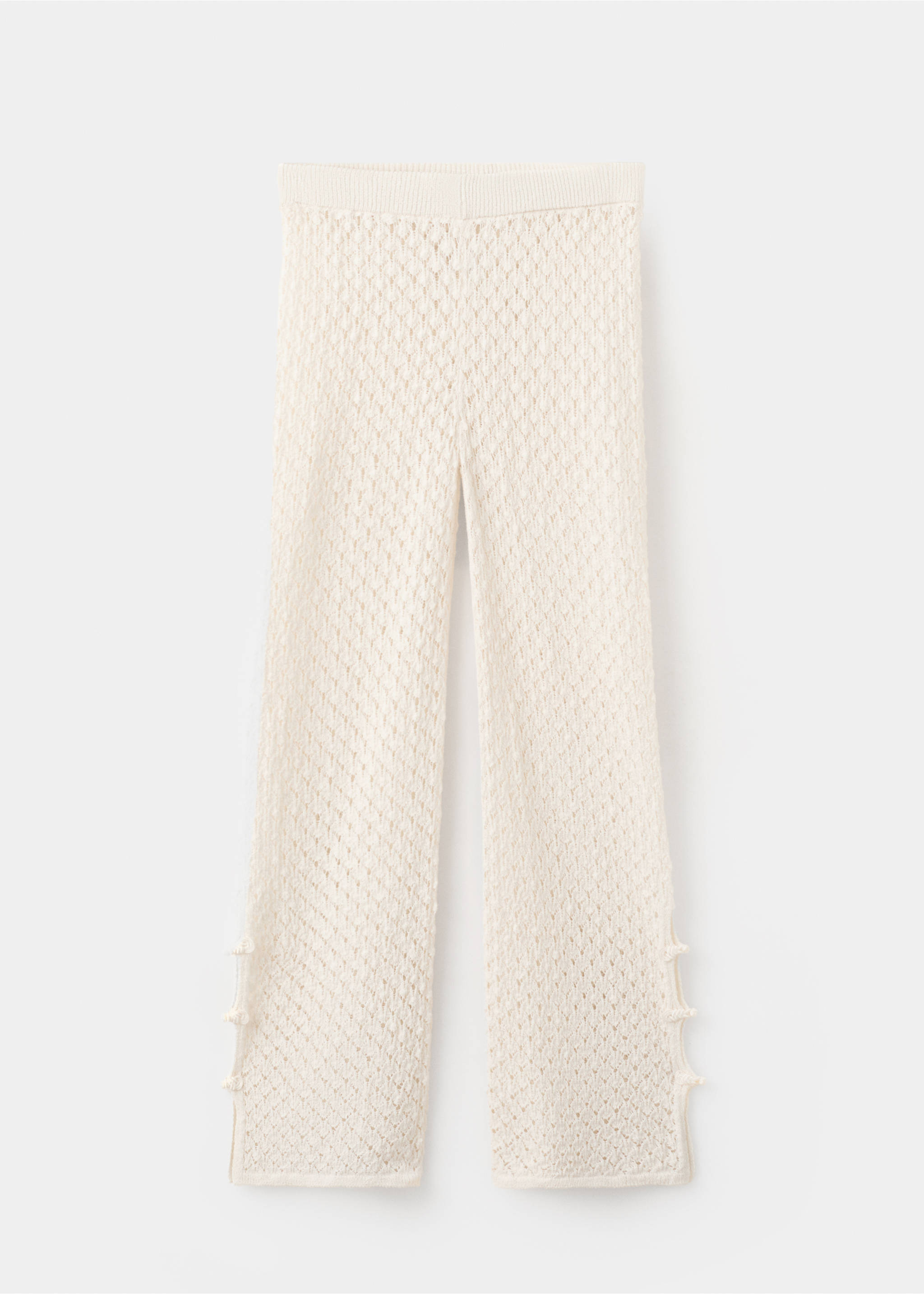 Openwork knitted trousers - Article without model, Ecru. Ref: 37081454-00.