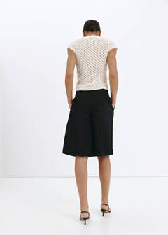 Openwork knit toggle jumper — Ecru 3