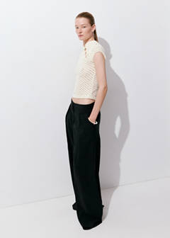 Openwork knit toggle jumper — Ecru 9