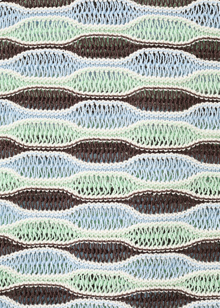 Wavy stripe knit top — Sky Blue