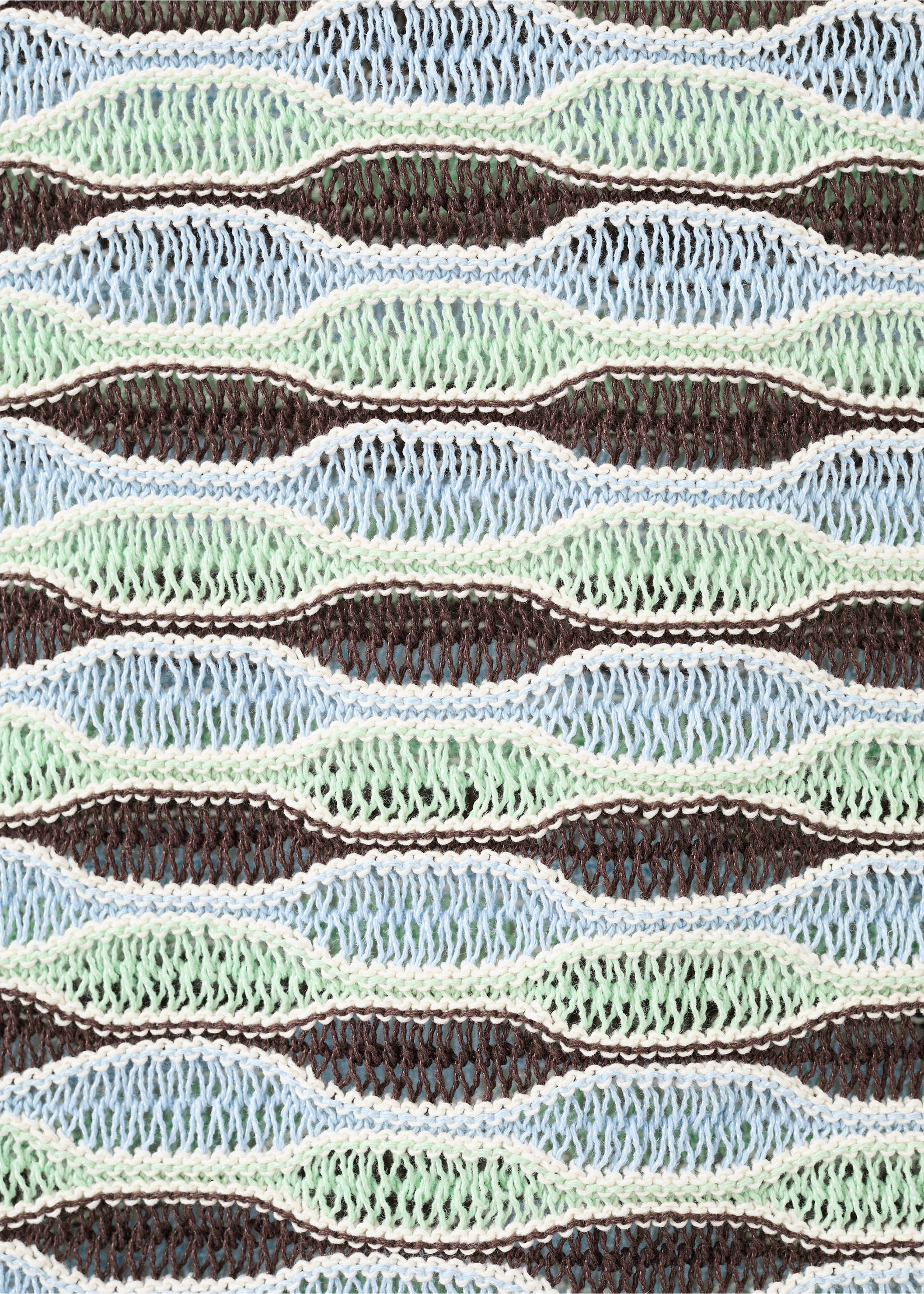 Wavy stripe knit top - Details of the article 0, Sky Blue. Ref: 37081456-00.