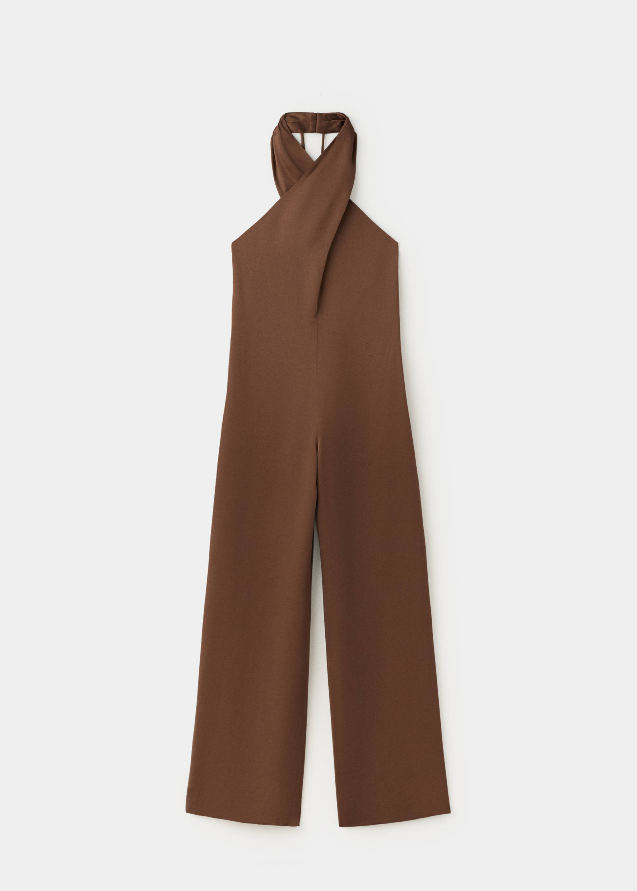 Сатиновий комбінезон з декольте на запах - Товар без моделі