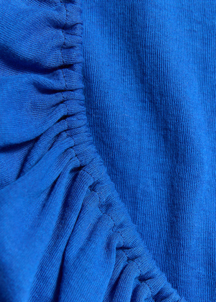 Ruched split overlay top — Blue