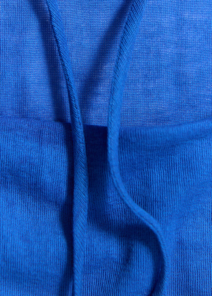 Ruched split overlay top — Blue