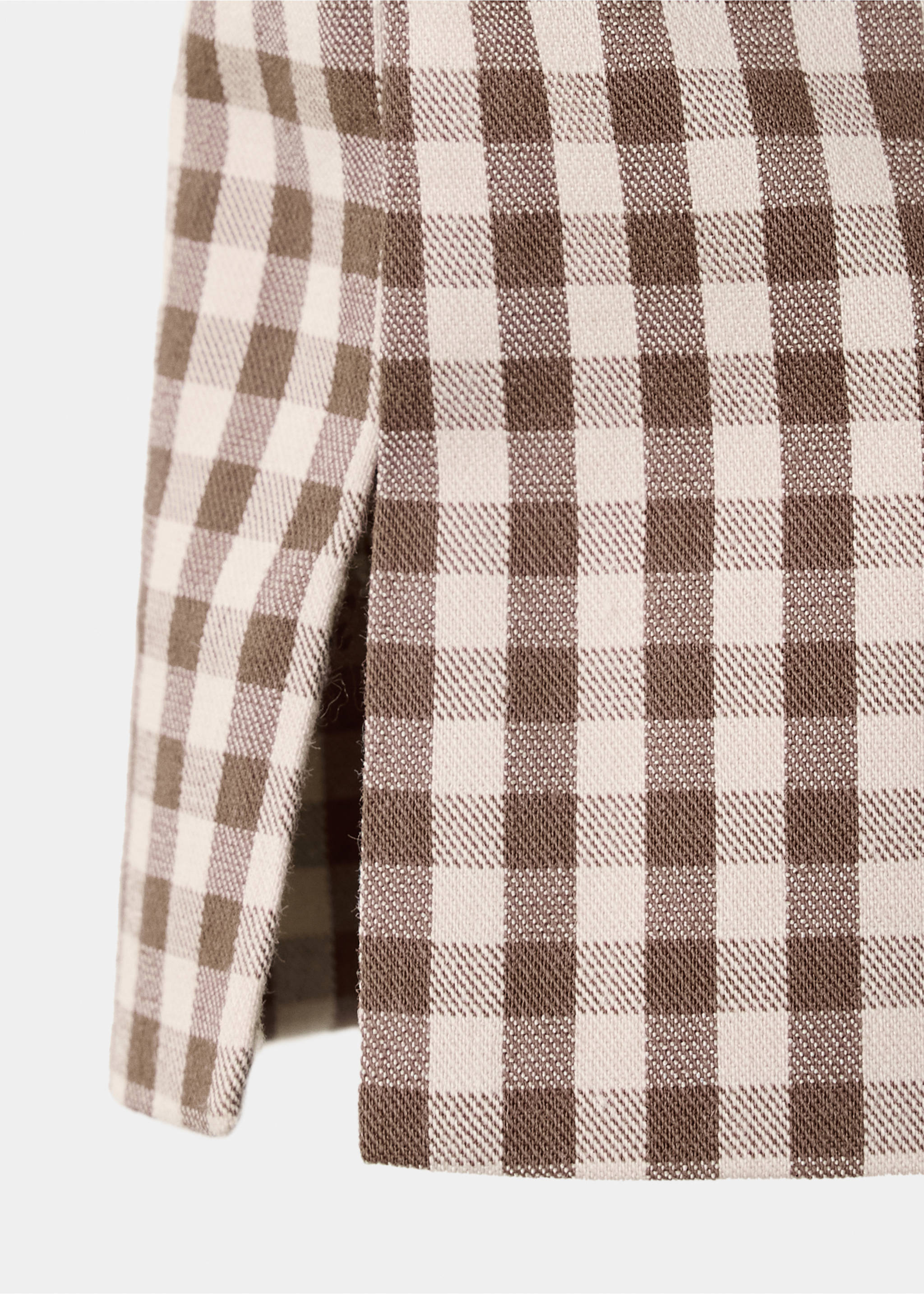 Gingham check capri trousers - Details of the article 0, Brown. Ref: 37081459-00.