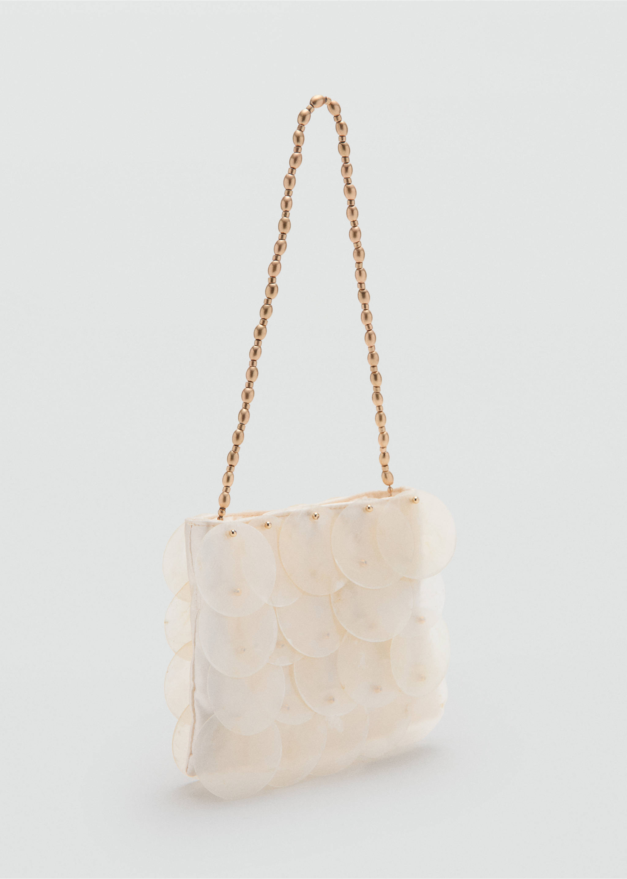 Handtasche mit Muscheln - Mittlere Ansicht, Elfenbeinweiß. Ref: 37081460-00.