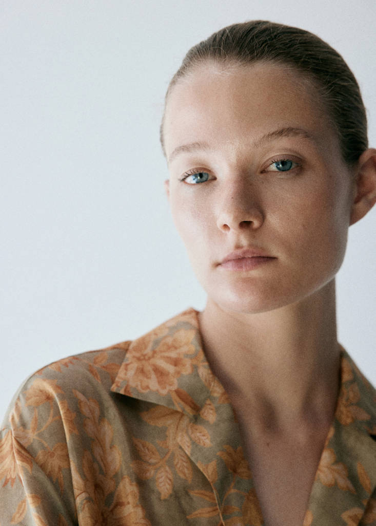 Floral print pyjama shirt — Green