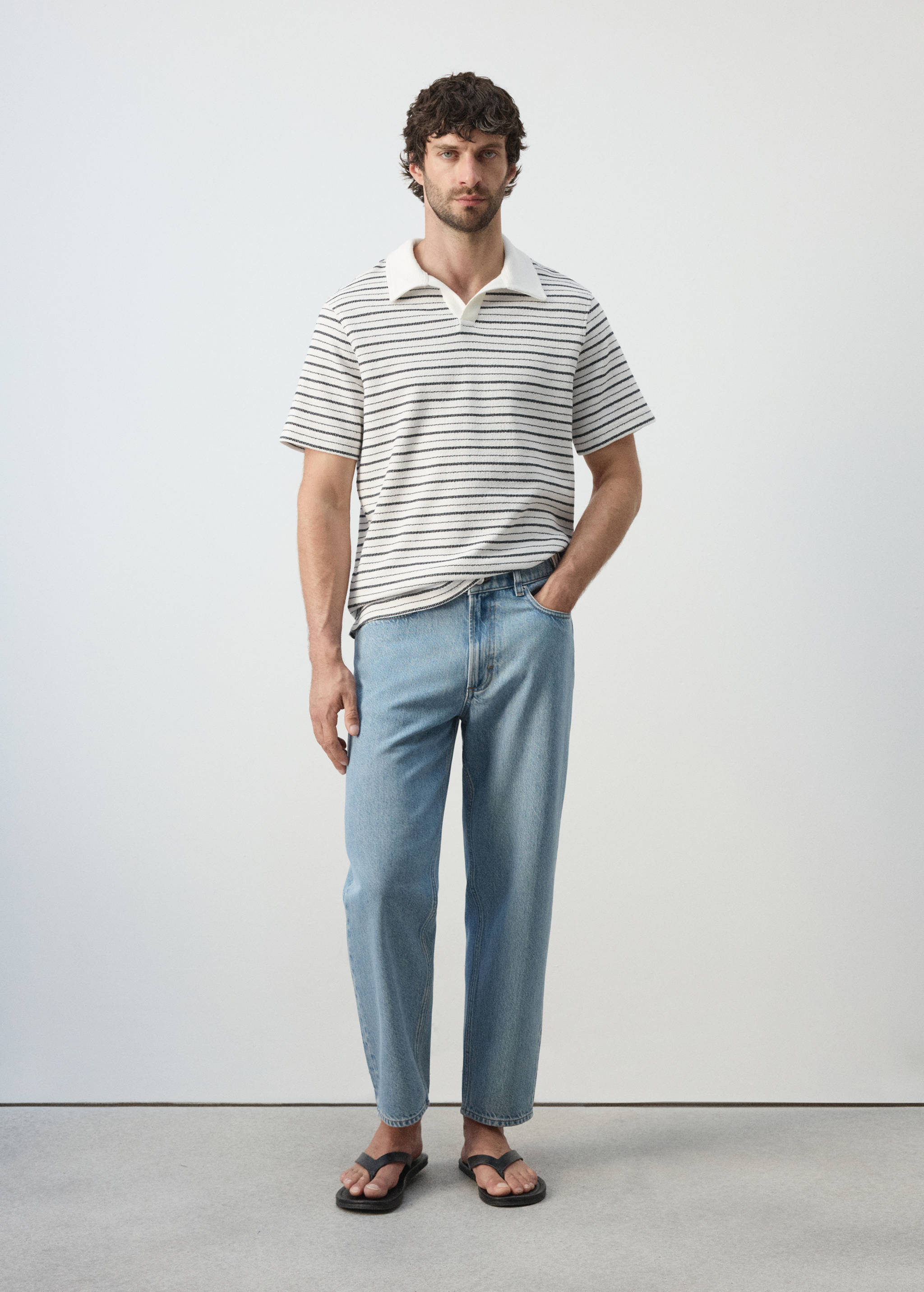 Polo regular-fit en coton à rayures - Plan général