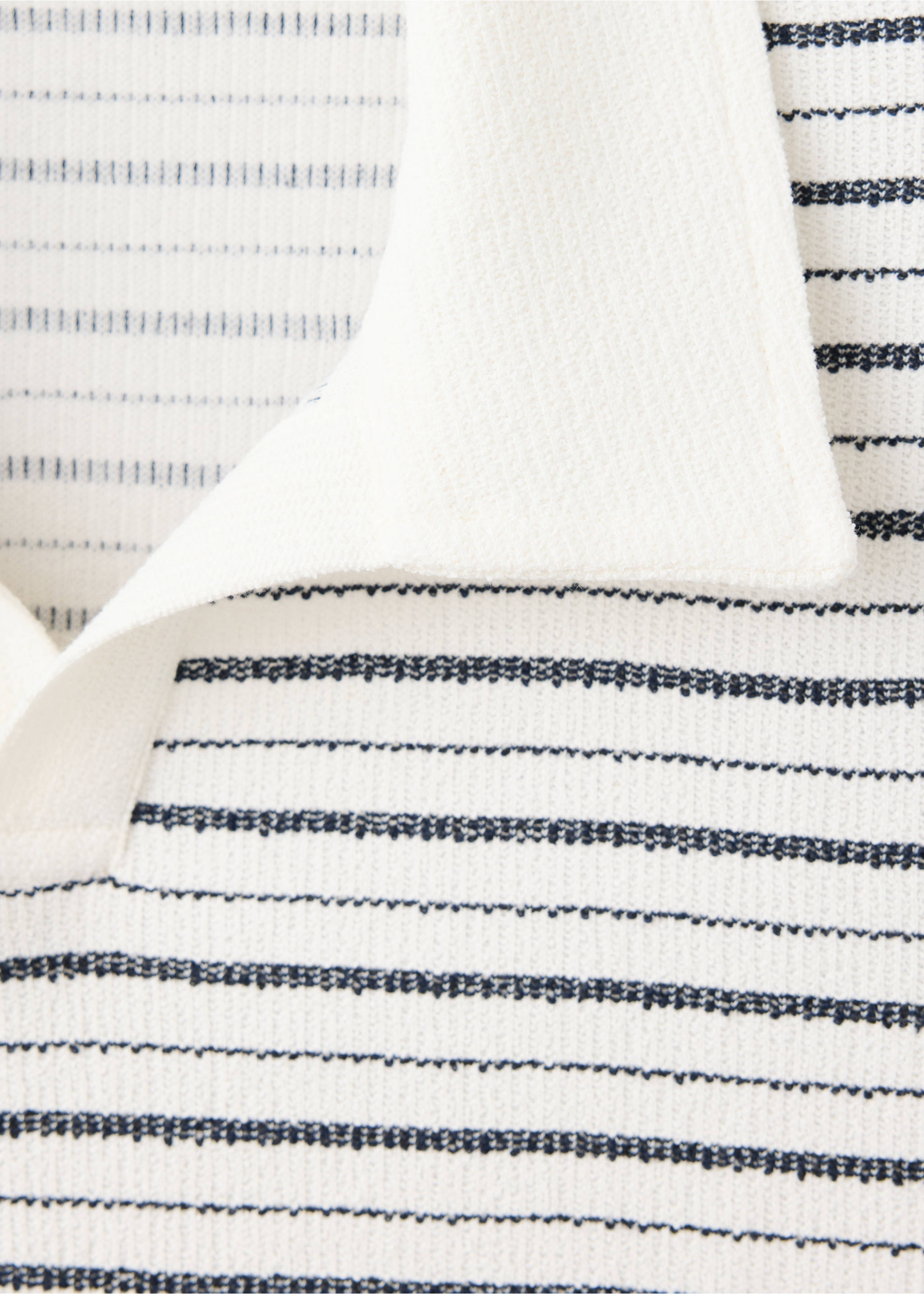 Regular fit cotton striped polo - Details of the article 8, Off White. Ref: 37081462-00.